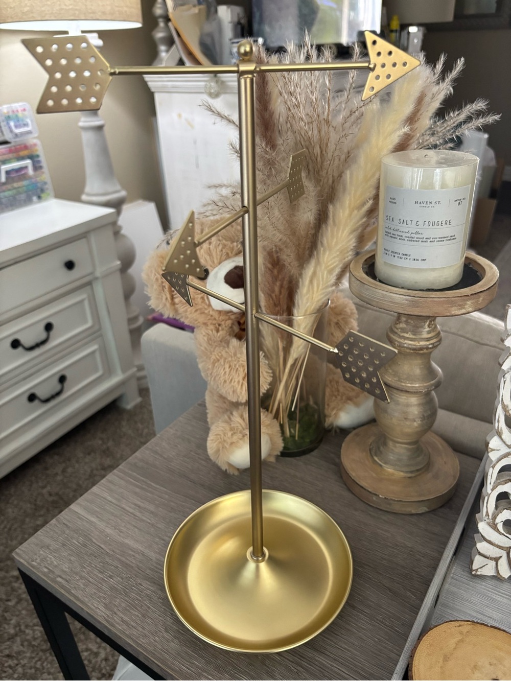 Umbra Loft 3-tier Gold Metal distinct Arrows jewelry tree organizer